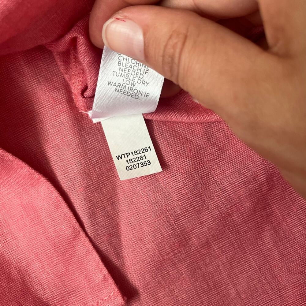 J. Jill Linen Shirt Button Collar Pink Boho Lagenlook Cottagecore Minimalist XS - Picture 9 of 12